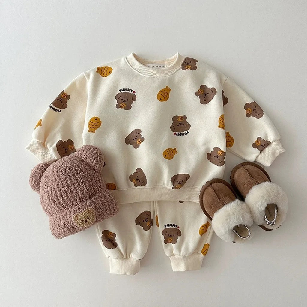 Mateo Bear Print Comfy Sweater and Pants